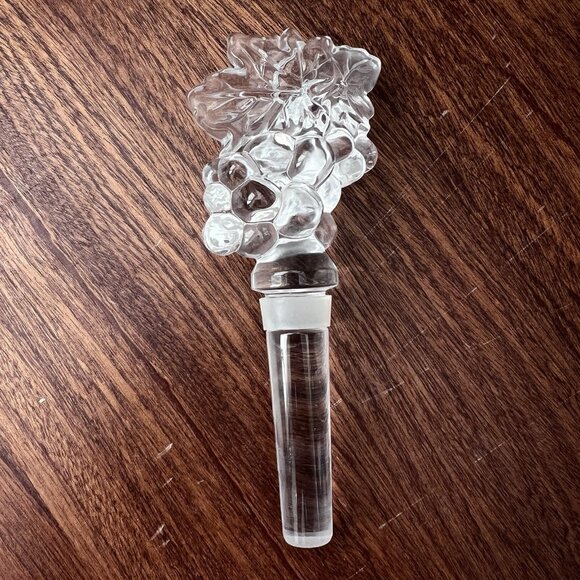 Mikasa Set of 3 Clear Glass Wine Bottle Stoppers Circle Bunch Grapes Xmas Tree - Picture 6 of 10